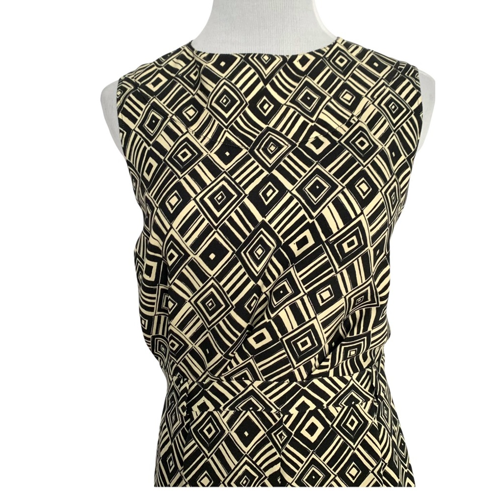 SOLD‼️ Christian Dior 100% Silk Geometric Palazzo Pant Sleeveless Jumpsuit - Picture 4 of 14
